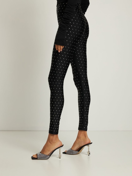 Mach & Mach: Sandales en satin et cristaux 95m m - Noir - women_1 | Luisa Via Roma