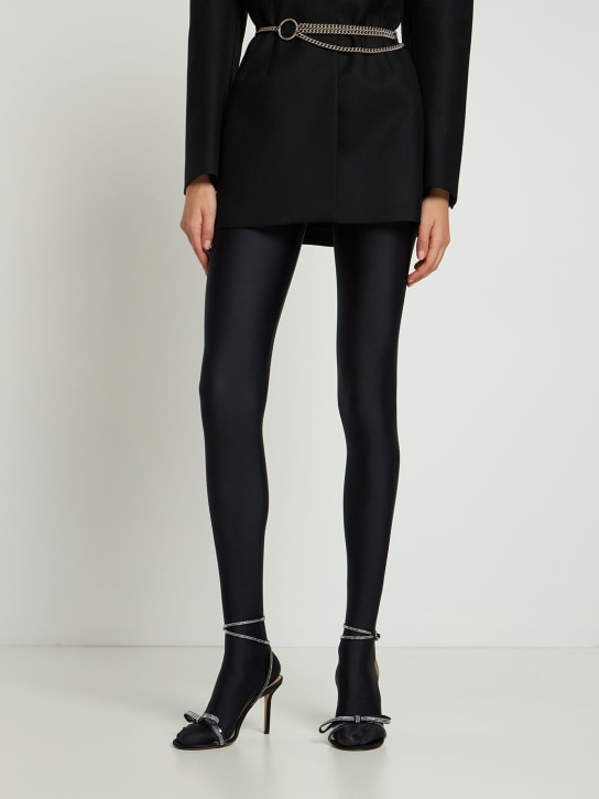 Mach & Mach: Sandalias de PVC y satén con lazo francés 95mm - Negro - women_1 | Luisa Via Roma