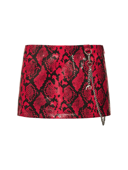 Miaou: Minifalda Binx de piel sintética de pitón - Rojo/Multi - women_0 | Luisa Via Roma
