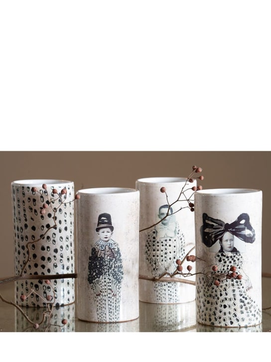 Casa Marras: Vase „Cylinder“ - Beige/Schwarz - ecraft_1 | Luisa Via Roma