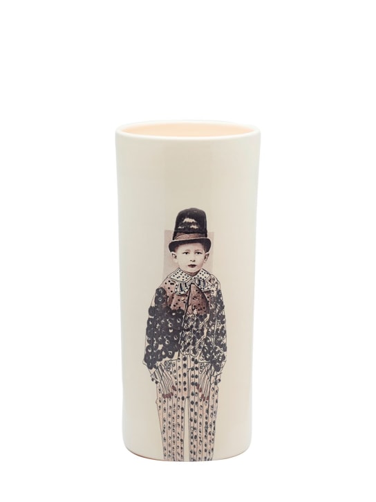 Casa Marras: Cylinder vase - Beige/Black - ecraft_0 | Luisa Via Roma