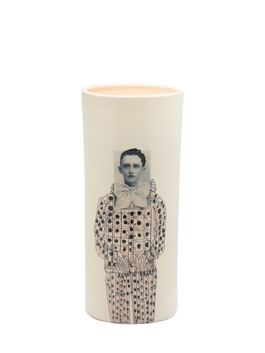 Casa Marras: Vase „Cylinder“ - Beige/Schwarz - ecraft_0 | Luisa Via Roma
