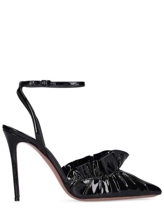 Andrea Wazen: Décolleté Franca in vernice con ruches 105mm - Nero - women_0 | Luisa Via Roma