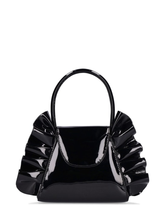 Andrea Wazen: Franca patent leather bag w/ ruffles - women_0 | Luisa Via Roma