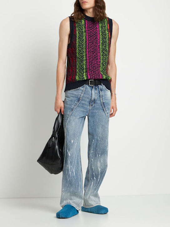 Agr: Pull sans manches en maille de laine jacquard - Multicolore - men_1 | Luisa Via Roma