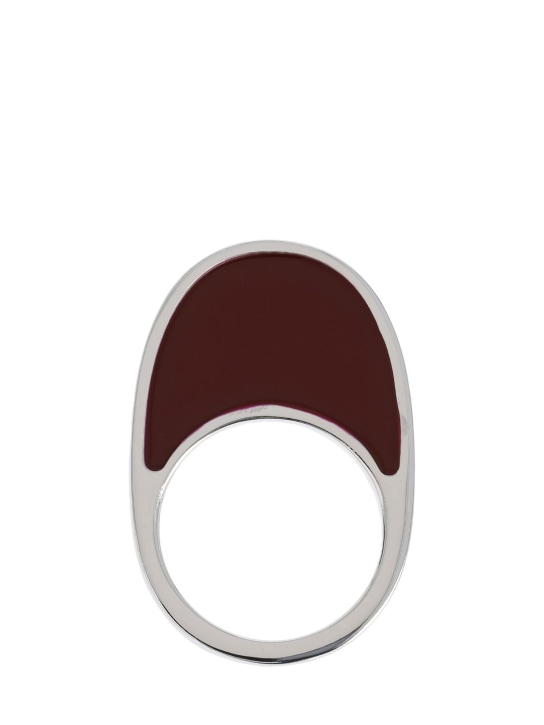 Coperni: Swipe lacquered ring - Burgundy - women_0 | Luisa Via Roma