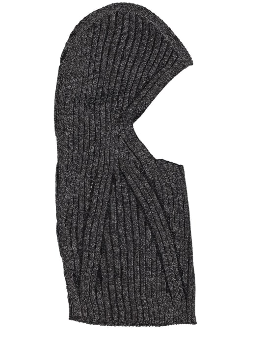 Dion Lee: Reflective wool blend balaclava - Black - men_0 | Luisa Via Roma