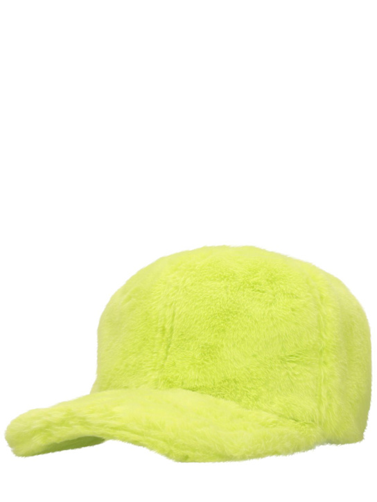 Botter: Faux fur baseball cap - Lime Green - men_1 | Luisa Via Roma