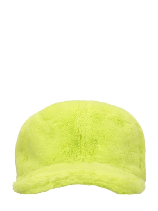 Botter: Faux fur baseball cap - Lime Green - men_0 | Luisa Via Roma