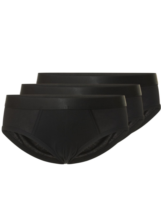 CDLP: 莱赛尔纤维混纺三角内裤3件套装 - 黑色 - men_0 | Luisa Via Roma
