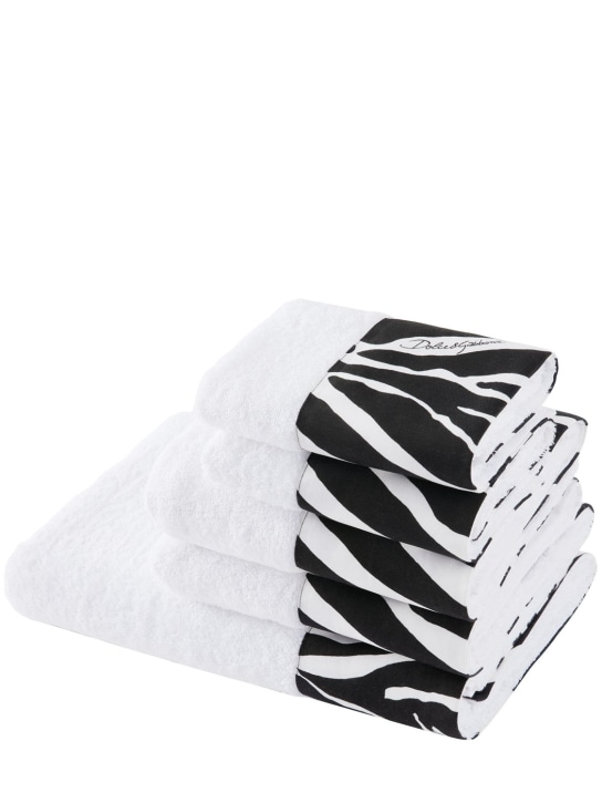 Dolce&Gabbana: Lot de 5 serviettes en coton éponge - ecraft_0 | Luisa Via Roma