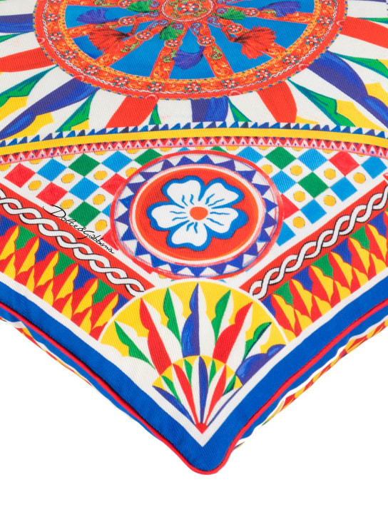 Dolce&Gabbana: Small silk cushion - Carretto - ecraft_3 | Luisa Via Roma