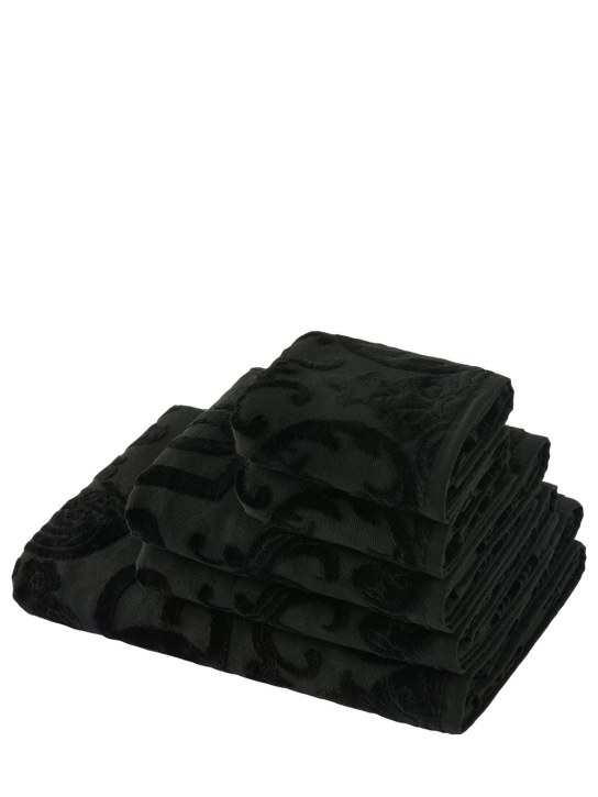 Dolce&Gabbana: Set of 5 towels - Black - ecraft_0 | Luisa Via Roma