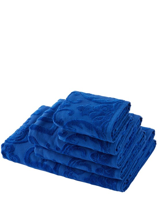 Dolce&Gabbana: Lot de 5 serviettes de bain - Bleu - ecraft_0 | Luisa Via Roma
