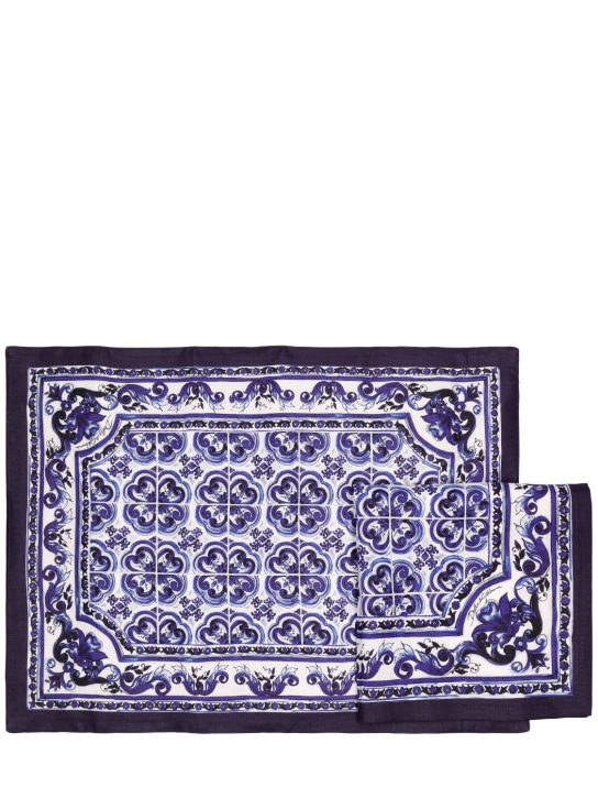 Dolce&Gabbana: Blu Mediterraneo placemat & napkin set - Maiolica Blue - ecraft_0 | Luisa Via Roma