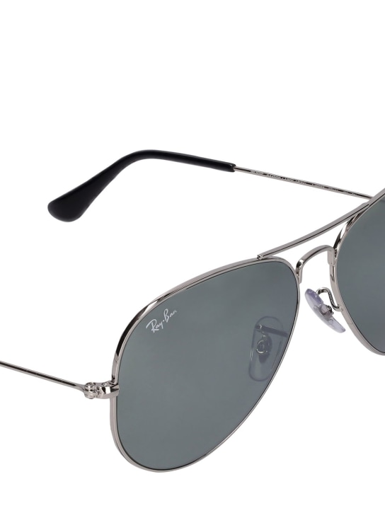 Ray-Ban: Aviator mirror metal sunglasses - Silver/Mirror - men_1 | Luisa Via Roma