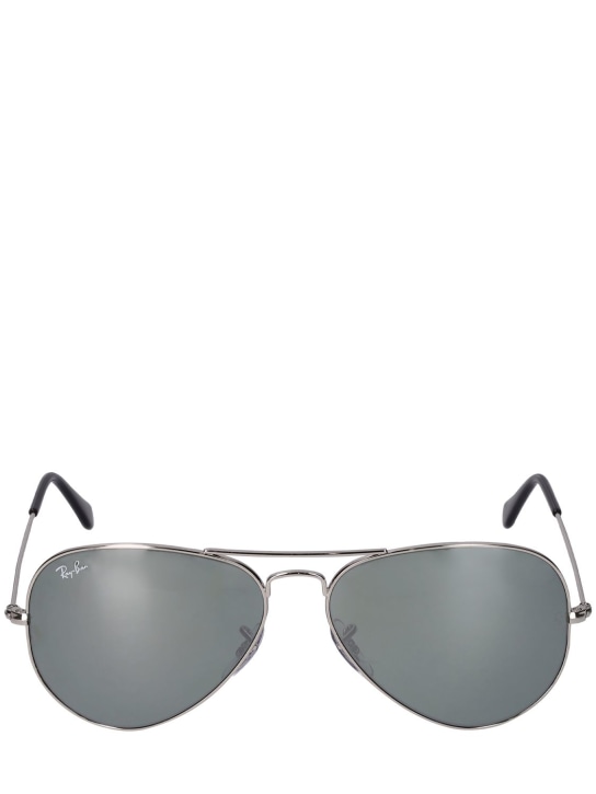 Ray-Ban: Aviator mirror metal sunglasses - Silver/Mirror - women_0 | Luisa Via Roma