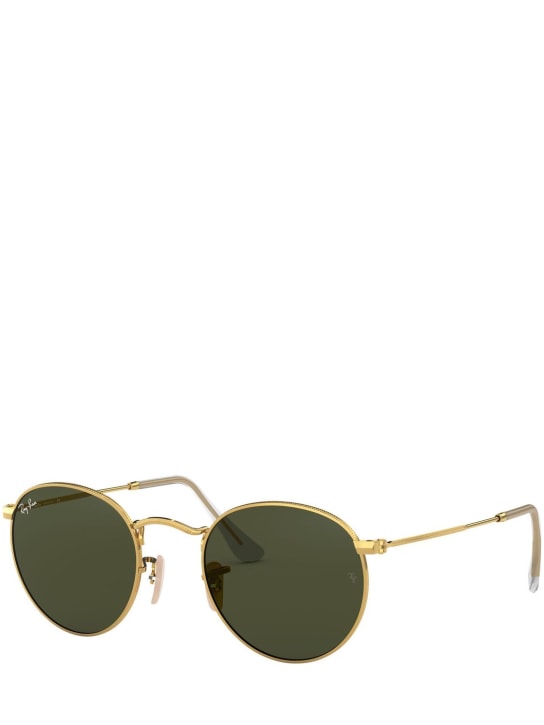 Ray-Ban: Round metal sunglasses - Gold/Green - men_1 | Luisa Via Roma