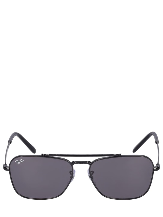 Ray-Ban: New Caravan metal sunglasses - Black/Grey - women_0 | Luisa Via Roma