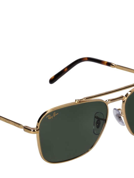 Ray-Ban: New Caravan metal sunglasses - Gold/Green - women_1 | Luisa Via Roma