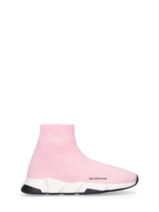 Balenciaga: Speed再生聚酯针织运动鞋 - 浅粉色 - kids-girls_0 | Luisa Via Roma