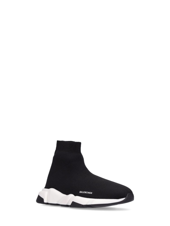 Balenciaga: Speed再生针织运动鞋 - 黑色/白色 - kids-girls_1 | Luisa Via Roma