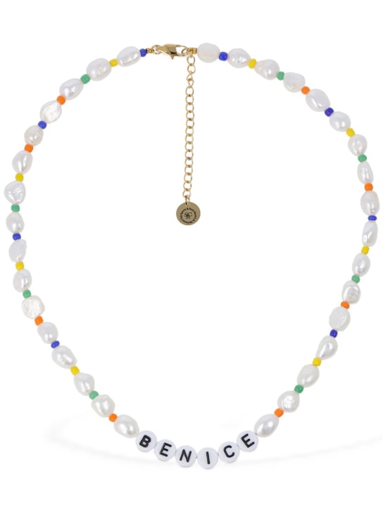 Sporty & Rich: Be Nice faux pearl & bead necklace - Multi/White - women_0 | Luisa Via Roma