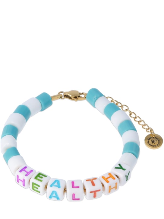 Sporty & Rich: Healthy bead bracelet - White/Light Blue - women_0 | Luisa Via Roma