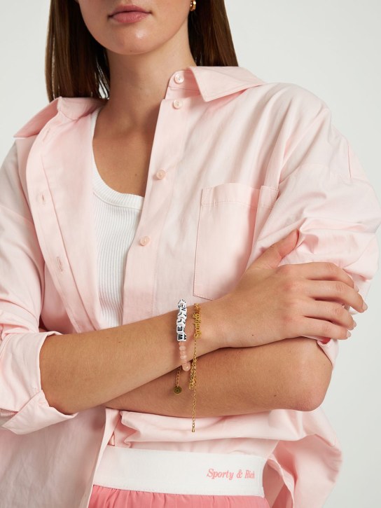 Sporty & Rich: Halskette mit Kunstperlen „Wellness“ - Pink/Weiß - women_1 | Luisa Via Roma