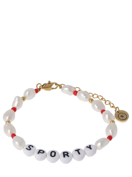 Sporty & Rich: Sporty faux pearl & bead bracelet - Multi/White - women_0 | Luisa Via Roma