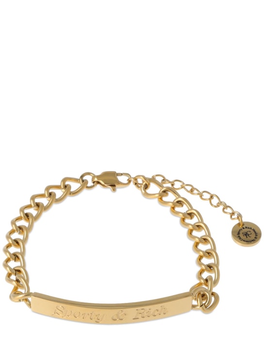 Sporty & Rich: Classic logo curb chain bracelet - Altın Rengi - women_0 | Luisa Via Roma