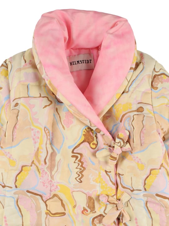 Helmstedt: 印花再生聚酯蓬松大衣 - 粉色 - kids-girls_1 | Luisa Via Roma