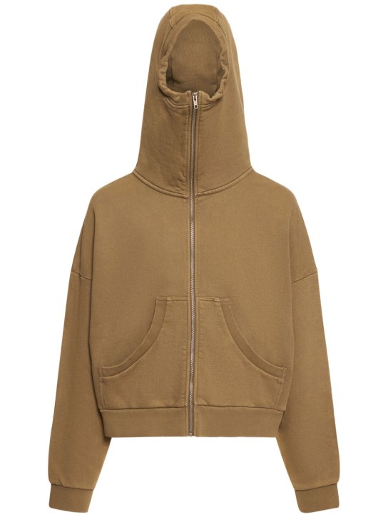 Entire Studios: Brushed cotton full-zip hoodie - Beige - women_1 | Luisa Via Roma