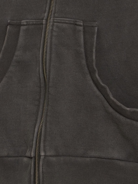 Entire Studios: Washed cotton full-zip hoodie - Black - men_1 | Luisa Via Roma