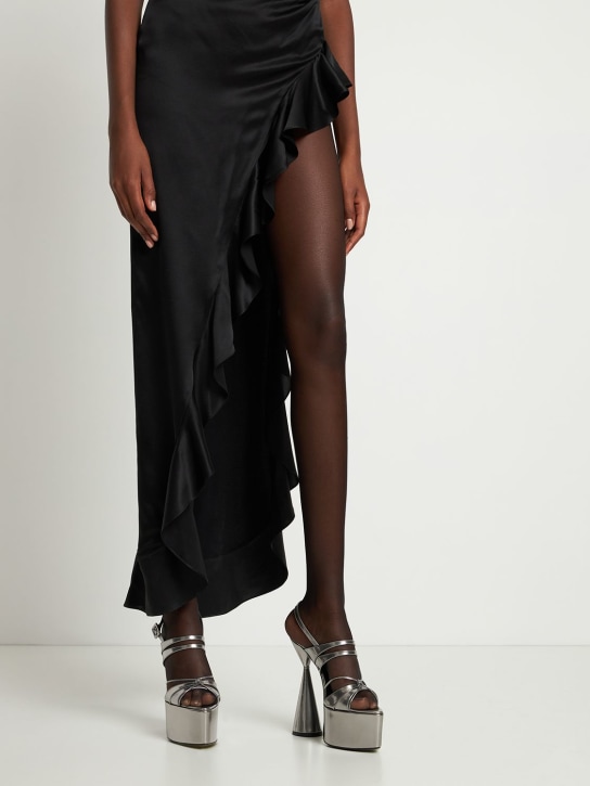 D'accori: Sandalias Belle de piel metalizada 150mm - Plata - women_1 | Luisa Via Roma