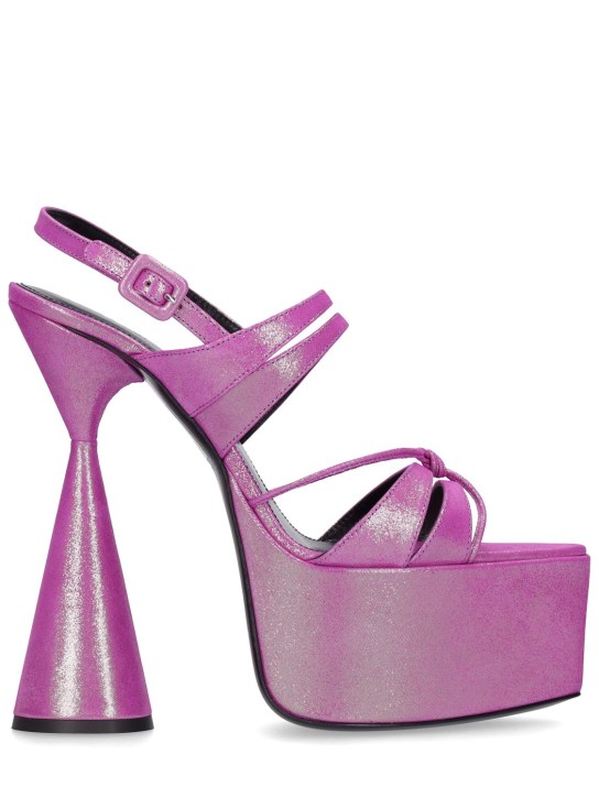 D'accori: 150mm Belle metallic leather sandals - Fuchsia - women_0 | Luisa Via Roma