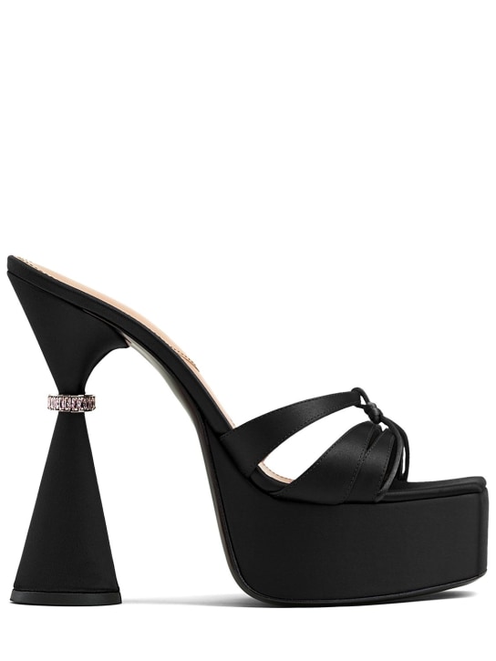 D'accori: 130mm Sienna satin sandals - Black - women_0 | Luisa Via Roma