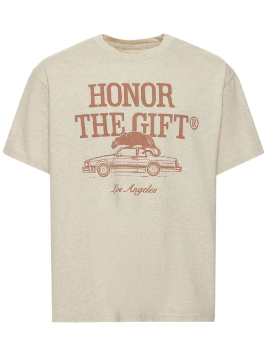 Honor the Gift: T-shirt in cotone con stampa - men_0 | Luisa Via Roma