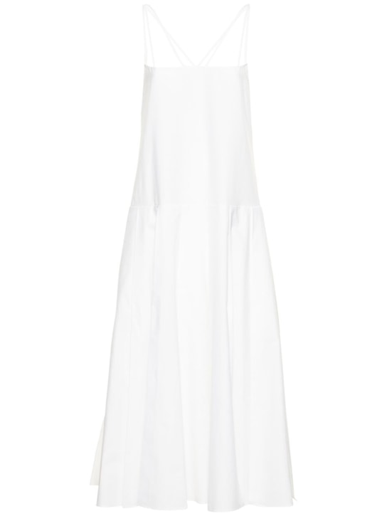 Khaite: Vestido midi de popelina de algodón - Blanco - women_0 | Luisa Via Roma