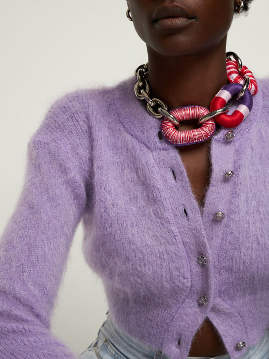 Rabanne: XL Link crochet oversized necklace - Multi/Silver - women_1 | Luisa Via Roma