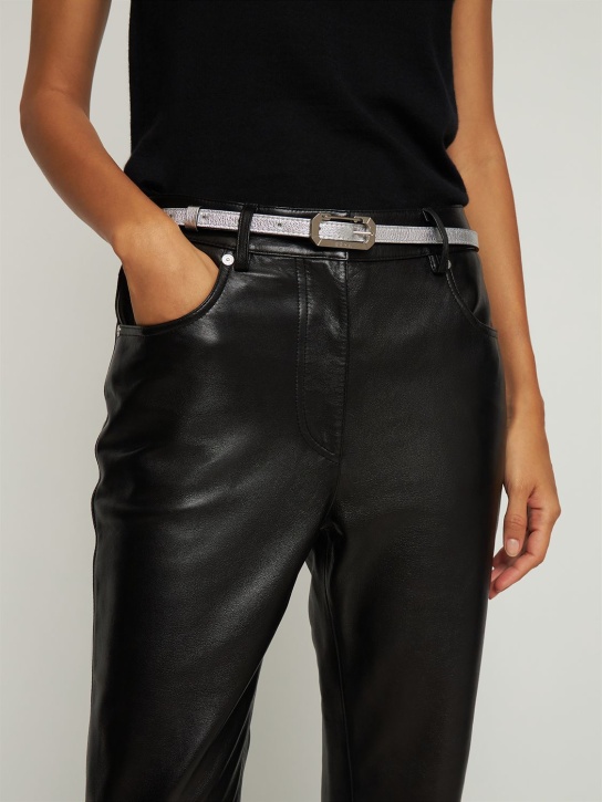 EÉRA: 2cm kleiner Gürtel aus Laminato-Leder - Silber - women_1 | Luisa Via Roma