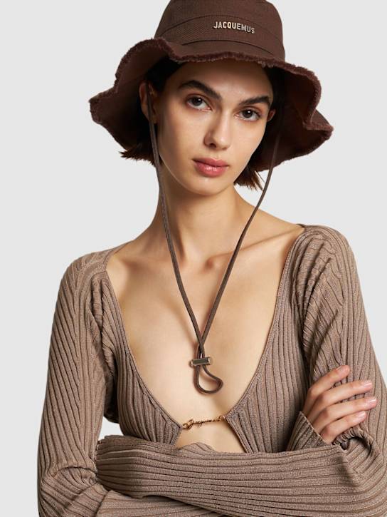 Jacquemus: Le Bob Artichaut cotton logo hat - women_1 | Luisa Via Roma