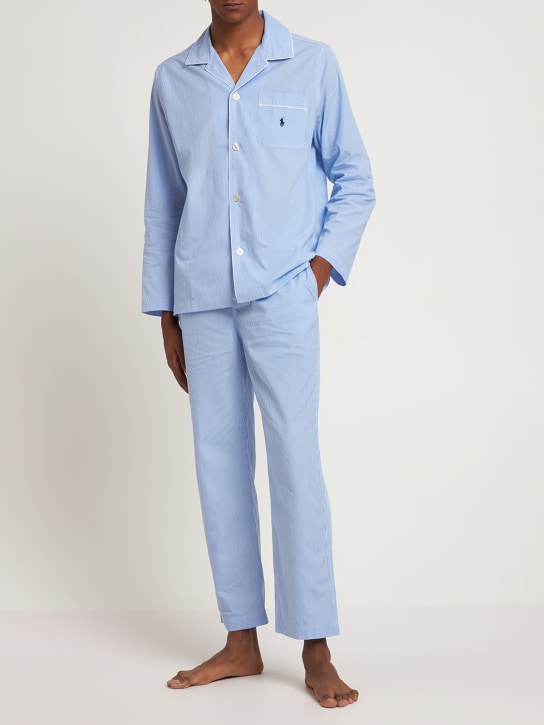 Polo Ralph Lauren: Set pigiama in cotone - Celeste - men_1 | Luisa Via Roma