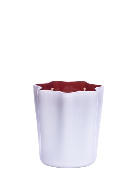 Aina Kari: Fancy Murano glass star candle - White/Red - ecraft_0 | Luisa Via Roma