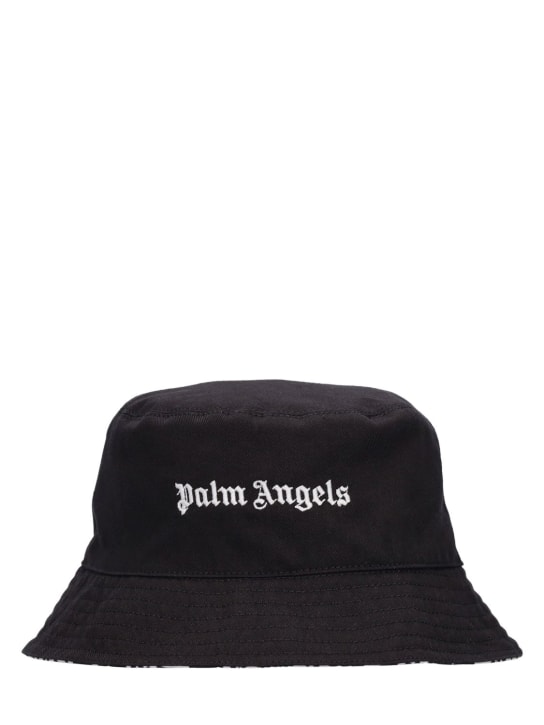 Palm Angels: Cotton gabardine bucket hat - kids-boys_0 | Luisa Via Roma