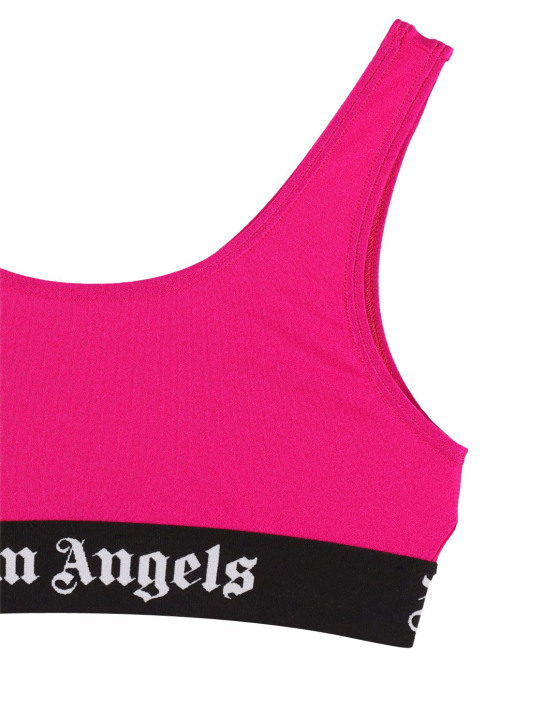 Palm Angels: Logo print Lycra bikini - kids-girls_1 | Luisa Via Roma