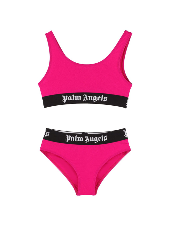 Palm Angels: Bikini in Lycra con logo - kids-girls_0 | Luisa Via Roma