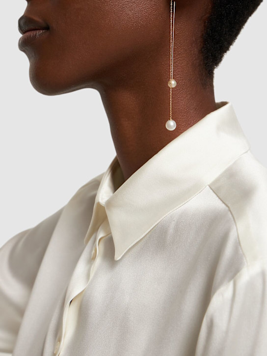 Delfina Delettrez: 18kt Fishing For Compliments mono - Gold/Pearl - women_1 | Luisa Via Roma