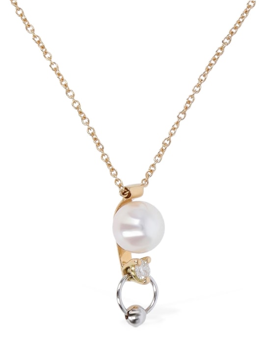 Delfina Delettrez: Collier en perles et diamants 18 K - Or/Perle - women_0 | Luisa Via Roma