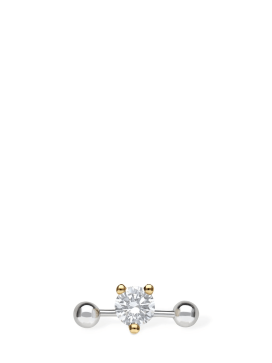 Delfina Delettrez: Mono boucle d'oreille avec diamants 18 K - Silver/Diamond - women_0 | Luisa Via Roma